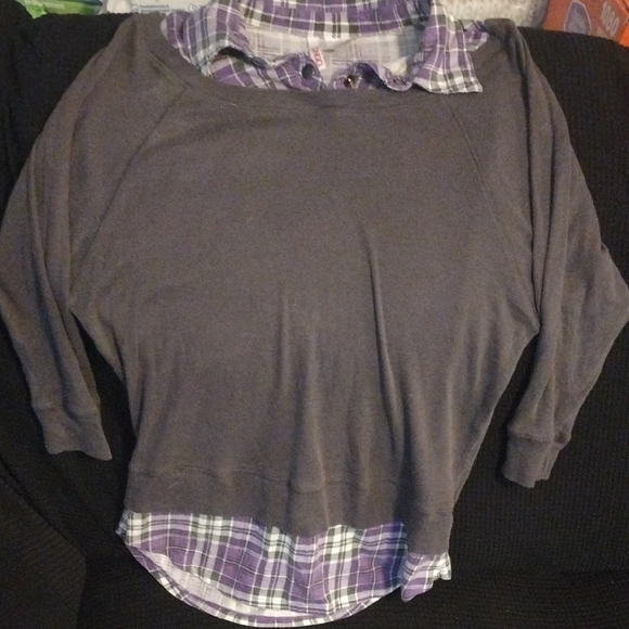 BONGO Tops - Gray and Purple Kids Layered Shirt​​